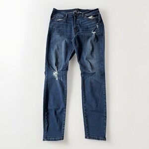 Judy Blue Jeans 14W Womens Skinny Denim Distressed Mid-Rise  JB8455